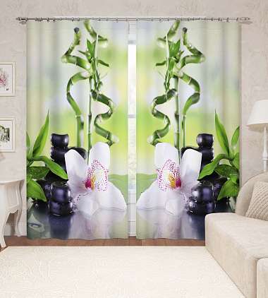 Фотошторы "Бамбук и орхидея"